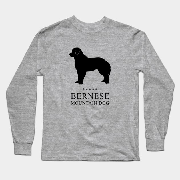 Bernese Mountain Dog Black Silhouette Long Sleeve T-Shirt by millersye